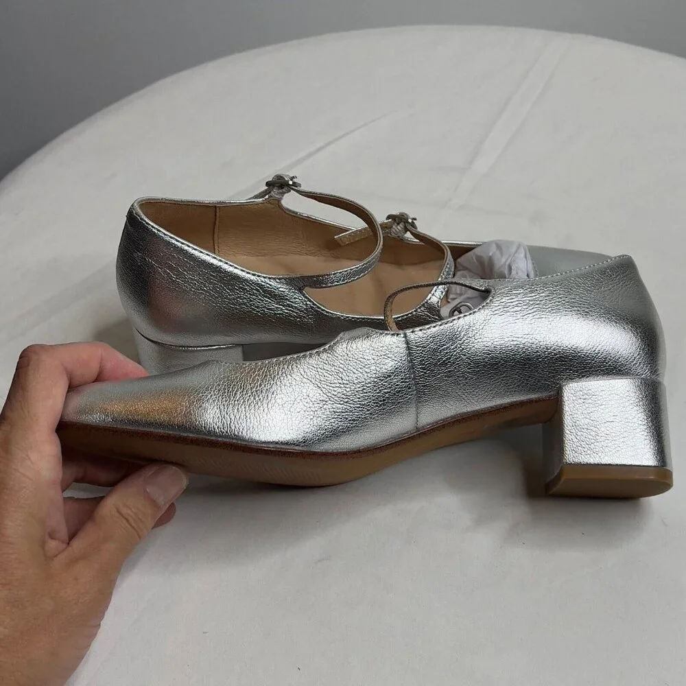 Madewell Silver Mary Jane Heels - Picture 7 of 13